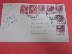 Océanie Tully Old Australia 1957 Elizabeth II:Ed.Pré-décimales Lettre By Air Mail Par Avion Via Aéra,Germany - Brieven En Documenten