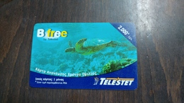 Greece-telestet B Free Prepiad Card-TURTLES-(2000)-used Card - Turtles