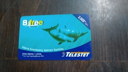 Greece-telestet B Free Prepiad Card-TIBURON-(2000)-used Card - Turtles