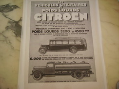 ANCIENNE PUBLICITE VEHICULE UTILITAIRE POID LOURD CITROEN   1933 - LKW