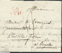 L Datée De Leuze Marque Rouge 86/ATH Pour Bruxelles - 1794-1814 (Periodo Frances)