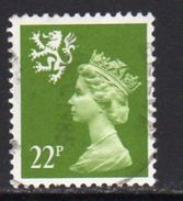 GB Scotland 1971-93 22p Yellow Green Type II Waddington Regional Machin, Used, SG 48Ea - Scotland