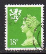 GB Scotland 1971-93 18p Green Questa Regional Machin, P. 15x14, Used, SG 60 - Scotland