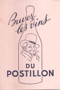 France Buvard Les Vins Du Postillon ( Pliure, Auréole ) 21 Cm X 14 Cm - V