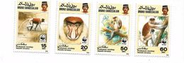 1991 Brunei  WWF Probocis Monkeys  Complete Set Of 4  MNH - Brunei (1984-...)