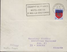 Lettre Moto 16 Angouleme RP 10-5 196 =o " Champat De France Moto-Cross  21 Mai- La Couronne " - Motorbikes