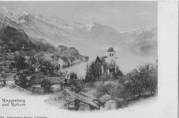RINGGENBERG → Dorfpartie Am See Mit Dem Rothorn, Alter Lichtdruck Ca.1900 - Ringgenberg