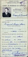 Bolivia 1962. Carnet De Propiedad De Vehiculos. Patentes. CARD OF PROPERTY OF VEHICLES # 48681. PATENT REGISTRATION - Cars