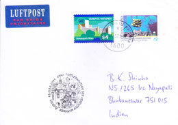 UNITED NATIONALS, GENEVA 2001 COMMERCIAL COVER - POSTED FROM VIENNA FOR INDIA - Storia Postale