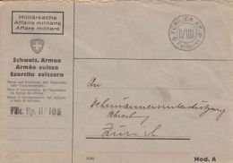 MILITARY POST, FUSILIER KP II/103 FELDPOST, SPECIAL PREPAID COVER, SWITZERLAND - Postmarks