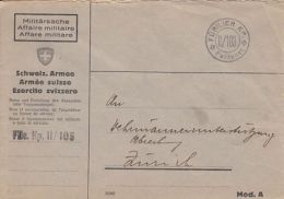 MILITARY POST, FUSILIER KP II/103 FELDPOST, SPECIAL PREPAID COVER, SWITZERLAND - Oblitérations