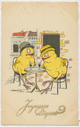 Klein Paques Poussins Habillés  Humains Humanized Chicken Terrasse De Café Sirop De Menthe - Klein, Catharina