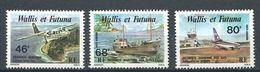 206 WALLIS ET FUTUNA 1979 - Yvert A 89/91 - Avion Bateau Aerodrome - Neuf ** (MNH) Sans Trace De Charniere - Unused Stamps