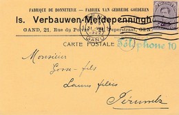 Belgique - GAND - Fabrique De Bonneterie -  Is. Verbauden-Metdepenningh      (  Format Cpa 14 Cm X 9 Cm ) - Publicités