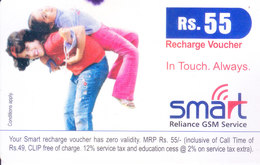 MOBILE / TELEPHONE CARD, INDIA - RELIANCE MOBILE SMART RS. 55 RECHARGE VOUCHER - Other & Unclassified