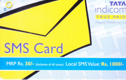 MOBILE / TELEPHONE CARD, INDIA - TATA INDICOM RS. 30 SMS CARD - Other & Unclassified