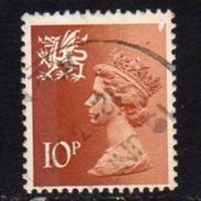 GB Wales 1971-93 10p 2 Band Regional Machin, Used, SG 28 - Pays De Galles