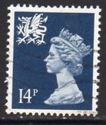 GB Wales 1971-93 14p Deep Blue Questa Regional Machin, Used, SG 40 - Wales