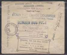 TOGA TONGA TIN CAN CANOE MAIL OFFICE ISLAND NIUAFOOU BLIKKEN BUS POST ETAIN POT CANOT COURRIER - Tonga (...-1970)