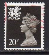 GB Wales 1971-93 20p Questa Regional Machin, Used, SG 52 - Gales