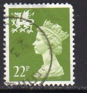 GB Wales 1971-93 22p Green Questa Regional Machin, Used, SG 55 - Pays De Galles