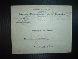 LETTRE OBL.MEC. VARIETE 3-3-1952 NEVERS RP (58 NIEVRE) DIRECTION DEPARTEMENTALE DE LA POPULATION - Cartas Civiles En Franquicia