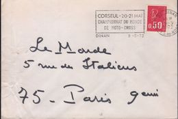 Lettre Moto 22 Dinan 9-5-72 Flamme =o " Corseul-20-21 Mai Championnat Du Monde De  Moto-Cross  " - Motorbikes