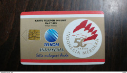 Indonesia-(ID-TLK-SS-0002)-50Tahun Indonesia Merdeka-(2) (Rp17.895)-used Card+1card Prepiad Free - Indonésie