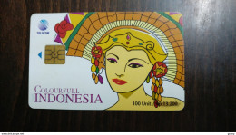 Indonesia-(ss36)-balinese Women 3-(rp.13.200-100units)-tirage-60.000-used Card+1card Prepiad Free - Indonesia