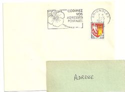 VAR - Dépt N° 83 = BRIGNOLES  1966 = FLAMME SUPERBE Non Codée =  SECAP Multiple ' PENSEZ + CODIFIEZ' = Pensée N° 1 - Zipcode