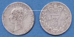 GREAT BRITAIN 1886  VICTORIA  3d. THREE PENCE  SILVER  AVERAGE/GOOD CONDITION - Other & Unclassified