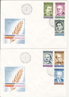 ANNIVERSARIES, PERSONALITIES, COVER FDC, 2X, 1992, ROMANIA - FDC