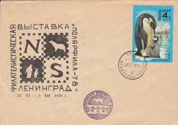 POLAR PHILATELIC EXHIBITION, PENGUINS, POLAR BEAR, SPECIAL COVER, 1978, RUSSIA - Events & Gedenkfeiern