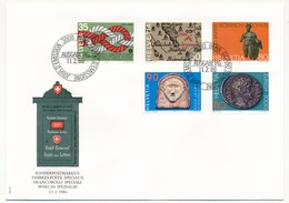 SUISSE - 6 Enveloppes FDC - Timbres Spéciaux 1986 : Entraide Ouvrière, Bataille De Sembach,  - Bern - 11/02/1986 - FDC