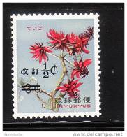 Ryukyu Islands 1969 Flowers Surcharged MNH - Ryukyu Islands