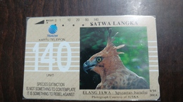 Indonesia-(s256)-elang Jawa-(javan Hawk Eagle)-(140units)-used Card - Indonesia