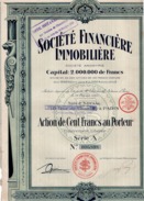 ACTION DE 100  FRANCS   - SOCIETE FINANCIERE IMMOBILIERE  1925 - Andere & Zonder Classificatie