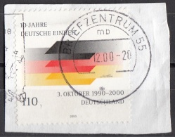 2102 Germania 2000 Riunificazione Germany Deutschland Su Frammento On Paper - Altri & Non Classificati