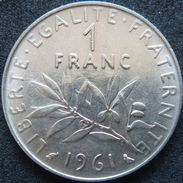 LaZooRo: France 1 Franc 1961 XF / UNC - 1 Franc