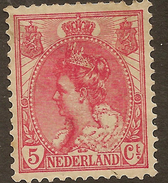 NETHERLANDS 1898 5c Rose-red SG 177 HM #AAL28 - Nuevos