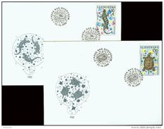 2 FDC 461 462 SLOVAQUIE 2009 Nature Salamandre Tortue Cistude Salamander Turtle Yv 540 541 Mi 621 622 - FDC