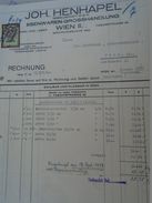 AD036.01  Austria Old Invoice -Rechnung - WIEN Eisenwaren -Grosshandlung - Joh.HENHAPEL -1937 Tax Stamp - Austria
