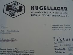 AD036.19 Old Invoice Austria -Wien - F&S Kugellager Wien Faktura  1937  Tax Stamp - Oostenrijk