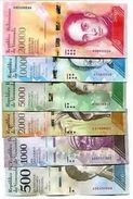 A) VENEZUELA BANKNOTES 2016 2017 UNC FULL SET OF 6, 500 1000 2000 20000 BOLIVARES - Venezuela