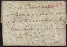 ARMÉE. 1793. OULINS POUR AIVE DE GIEVE. MARQUE POSTALE “ARMÉE”. - Army Postmarks (before 1900)