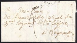 EXPEDITION D'ESPAGNE. 1827. PUERTO DE SANTA MARIA POUR BAYONNE. MARQUE POSTALE “(R) ARM. D'ESPAGNE“. - Army Postmarks (before 1900)