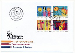 SUISSE -  5 Enveloppes FDC - Concours De Dessins D'enfants (Carnet) 2000 - BERN - 15/09/2000 - FDC