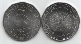 Bolivia 2 Bolivianos 2017. UNC Genoveva Rios - Bolivie