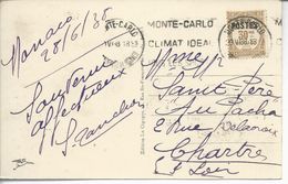 N° Ta 154 S.s/cp Oblit Monte Carlo 1938 Cpa Vue Générale - Covers & Documents