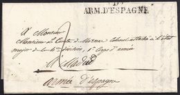 EXPEDITION D'ESPAGNE. LAC. ORIGINE PROBABLE PAMPELUNE. MARQUE POSTALE “ARM. D'ESPAGNE". - Sellos De La Armada (antes De 1900)